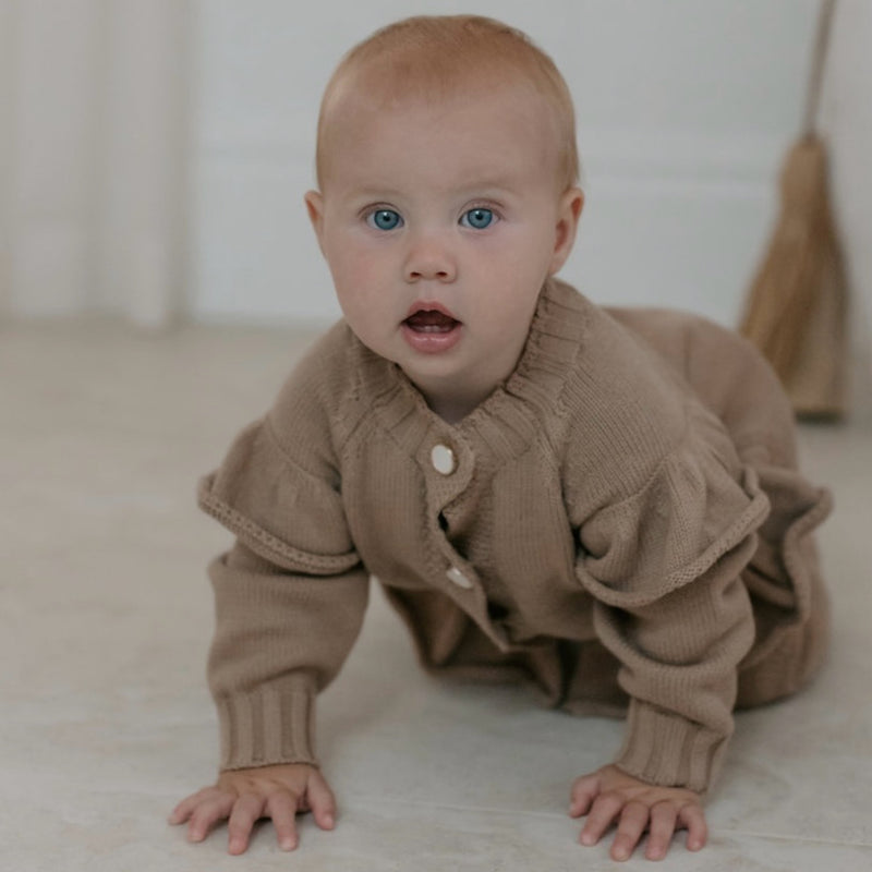 Knitted Pearl Button- Onesie.