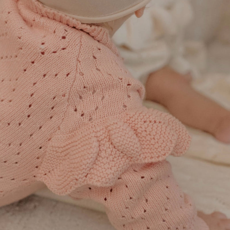Knitted Ruffle Detail Romper.