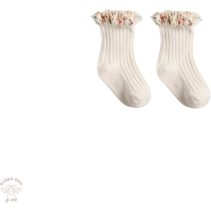 Cotton Socks - Floral Frill.