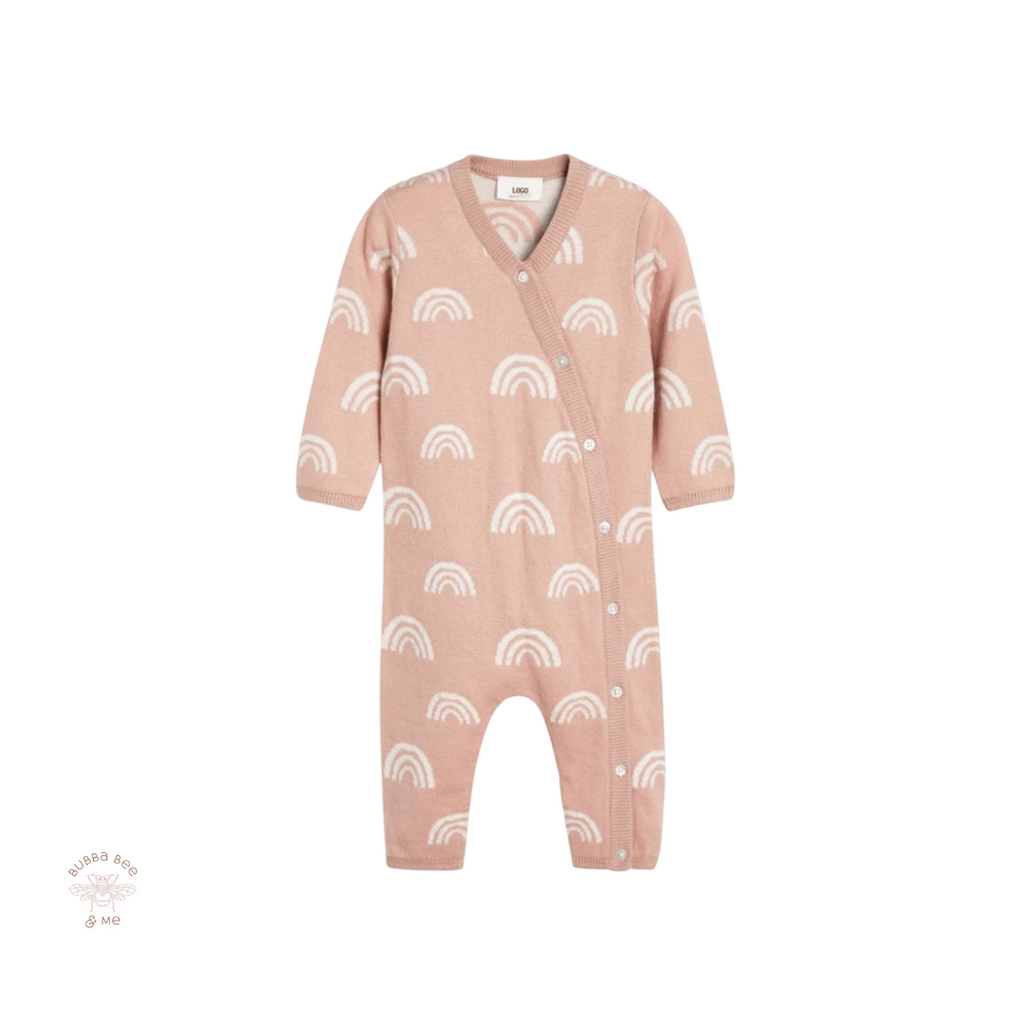 Knitted Sleep Suit - Pink.