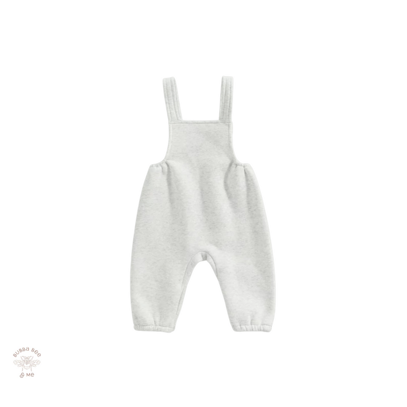Embroidered Rainbow Overalls - White Marle.